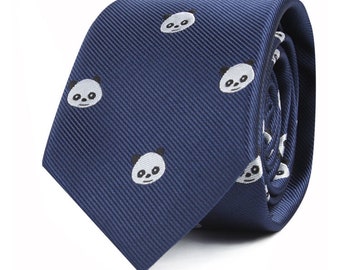 Panda Tie for Him | Animal Lover Neckties for Men | Gift for Him | Panda Bear Colleague Going Away Gift for Him | Fathers Day Tie