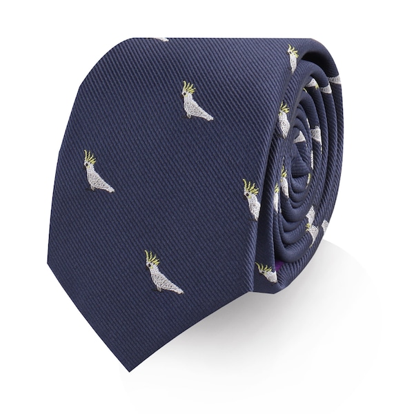 Cockatoo Bird Ties for Him | Parrot Wild Life Bird Lover Fish & Chips Animal Lover Wildlife Birthday Gift for Him | Bird Watcher
