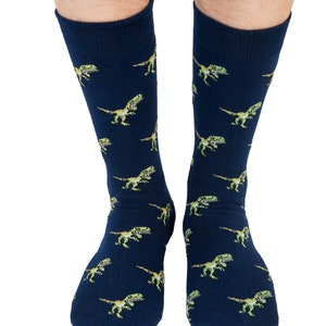 T-Rex Dinosaur Lover Socks for Mens Animal Socks TRex Dinosor Gift for Him Work Colleague Dinosaur Xmas Gift Lover Jurassic Park image 6