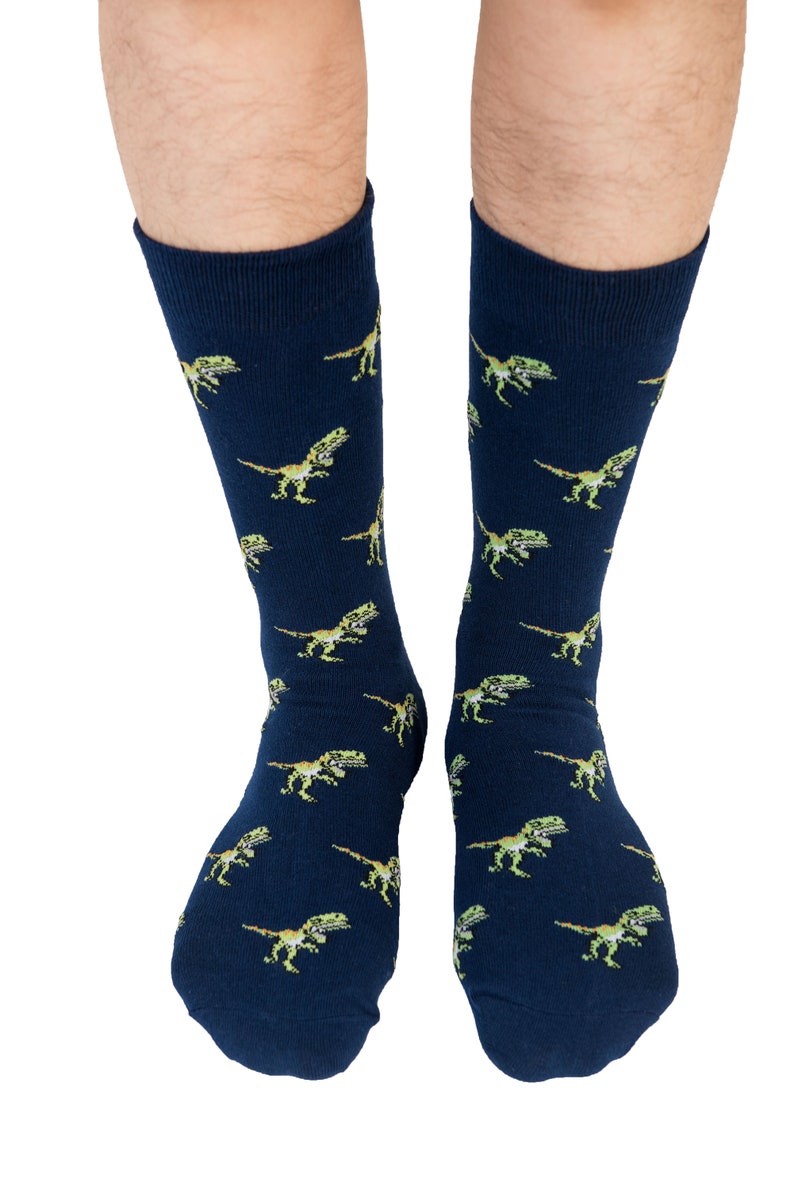 T-Rex Dinosaur Lover Socks for Mens Animal Socks TRex Dinosor Gift for Him Work Colleague Dinosaur Xmas Gift Lover Jurassic Park image 6