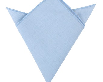 Light Blue Pocket Square Linen & Cotton Pocket Square Mens Bow Tie Husband Gift Groomsmen Handkerchief Mens Hanky Hankie Groom Gift for Him