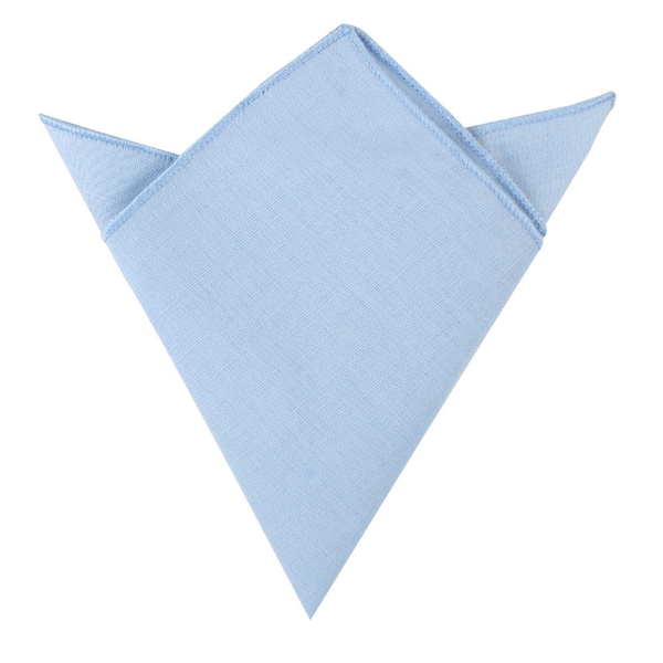 Light Blue Pocket Square Linen & Cotton Pocket Square Mens Bow Tie Husband Gift Groomsmen Handkerchief Mens Hanky Hankie Groom Gift for Him