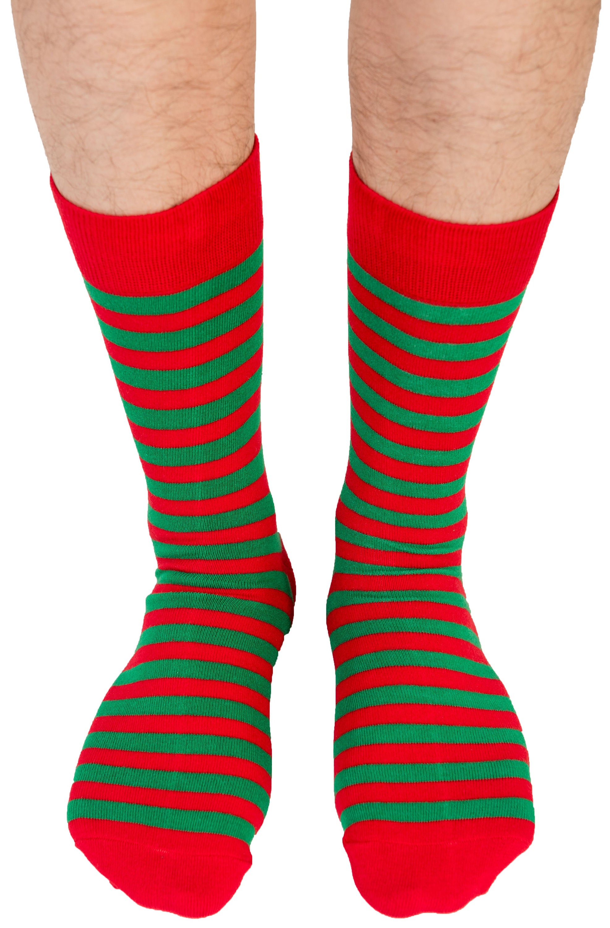 Merry Christmas Red Green Striped Socks for Men Xmas Stripe - Etsy UK