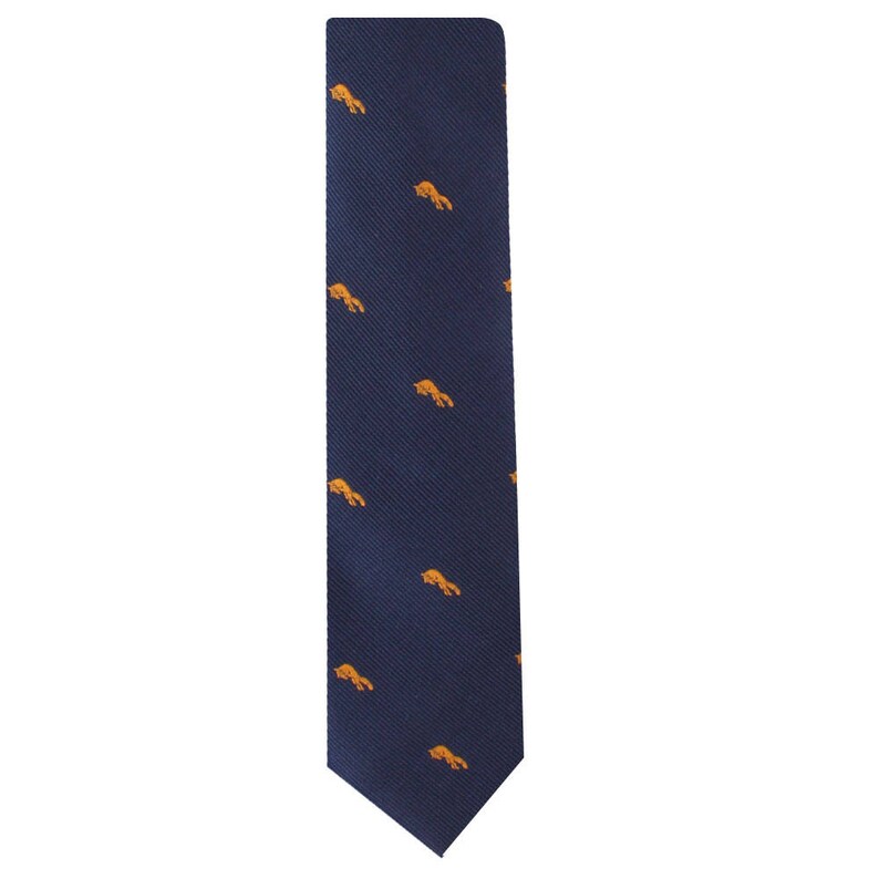 Groomsmen Wedding Ties Orange Fox Mens Gift for Him Fox Skinny Tie Mens Necktie Animal Tie Work Colleague Tie Birthday Gift for Men