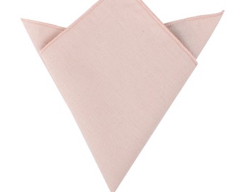 Light Pink Pocket Square Linen & Cotton Pocket Square Mens Bow Tie Husband Gift Groomsmen Handkerchief Mens Hanky Hankie Groom Gift for Him