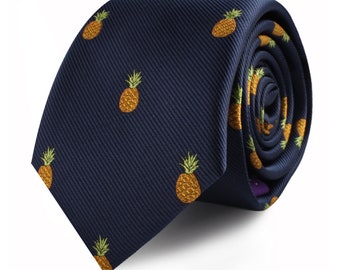 Pineapple Ties for Him Fruit Lover Fruits Farmer Ties for Men Pine Apple Gift | Skinny Tie | Neckties for Men | Work Colleague Gift for Him