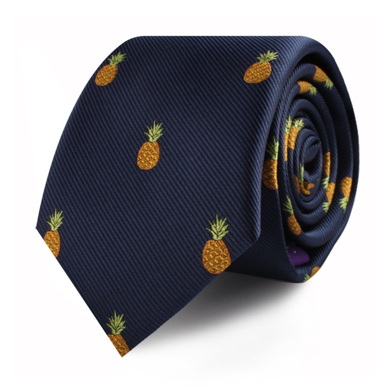 Pineapple Ties for Him Fruit Lover Fruits Farmer Ties for Men Pine Apple Gift Skinny Tie Neckties for Men Work Colleague Gift for Him image 1