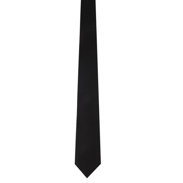 Black Skinny Slim Tie Coton Skinny Tie Groomsmen Cravate pour Mariage Cravate Formelle Noire