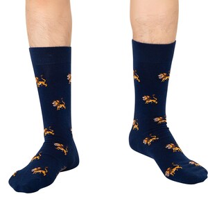 Lion Socks for Men King of the Jungle Happy Socks Animal Lover Socks for Men Groomsmen Wedding Socks Christmas Gift Socks image 6