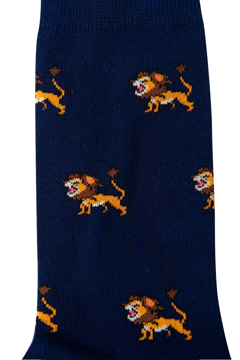 Lion Socks for Men King of the Jungle Happy Socks Animal Lover Socks for Men Groomsmen Wedding Socks Christmas Gift Socks image 2