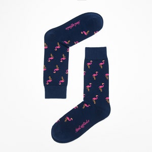 Pink Flamingo Groomsmen Wedding Socks Xmas Present for Dad Women Socks for Her Christmas Gift Socks image 6