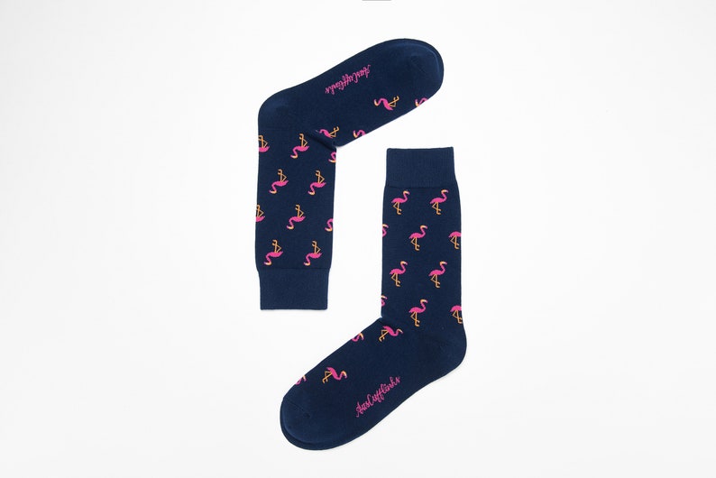 Pink Flamingo Groomsmen Wedding Socks Xmas Present for Dad Women Socks for Her Christmas Gift Socks image 6