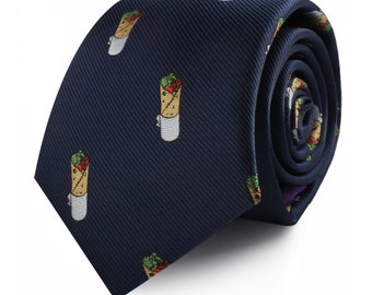 Kebab Gyros Shish Kabob Doner Kebab Gyro Shawarma Neckties for Men Ties for Him | Gift for Men | Work Colleague Gift for Him