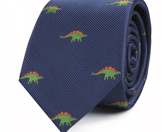 Stegosaurus Tie for Him | Animal Dinosaur Lover Neckties for Men | Jurassic Park Gift | Colleague Going Away Gift for Him | Fathers Day Tie