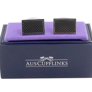 Carbon Fiber Cufflinks 5 Year Warranty Cufflinks Box Inc Premium Cuff Links Gift for Men or as Groomsmen Gifts Black Cufflinks image 2