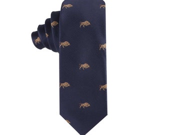 Wall Street Banker Banking Necktie Animal Tie | Raging Bull Wolf of Wall Street Bull Gift for Him | Bull Market Tie | Fathers Day Gift