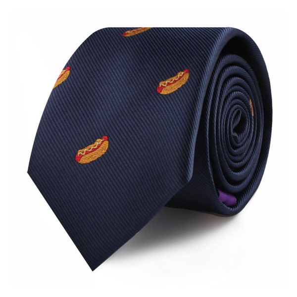 Hot Dogs for Men Sausages Hot Sausage Dog Necktie for Him |  New York Hotdog Gift for Men | Neckties for Men | Work Colleague Gift for Him
