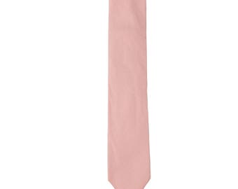 Blush Darker Pink Skinny Tie Mens Wedding Ties Cotton Necktie for Groomsmen | Husband Tie | Birthday Tie for Him | Tie for Dad