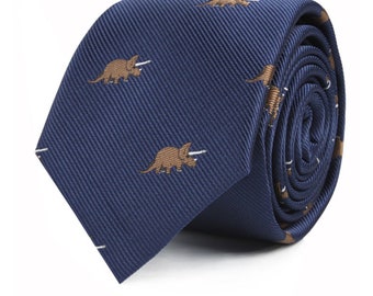 Triceratops Tie for Him | Animal Dinosaur Lover Neckties for Men | Jurassic Park Gift | Colleague Going Away Gift for Him | Fathers Day Tie