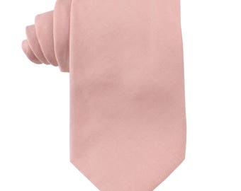 Blush Light Pink Bellini Business Tie Cotton & Linen Tie Regular Mens Neckties Groomsmen Tie Wedding Ties for Men