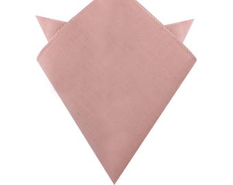 Blush Light Pink Pocket Square Cotton Pocket Square Mens Bow Tie Husband Gift Groomsmen Handkerchief Mens Hanky Hankie Groom Gift for Him