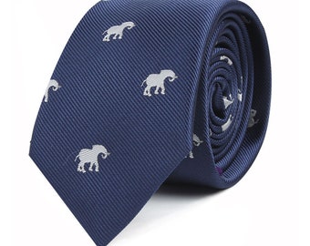 Elephant Tie for Him | Elephant Gift for Him | Animal Lover Neckties for Men | Work Colleague Going Away Gift for Him