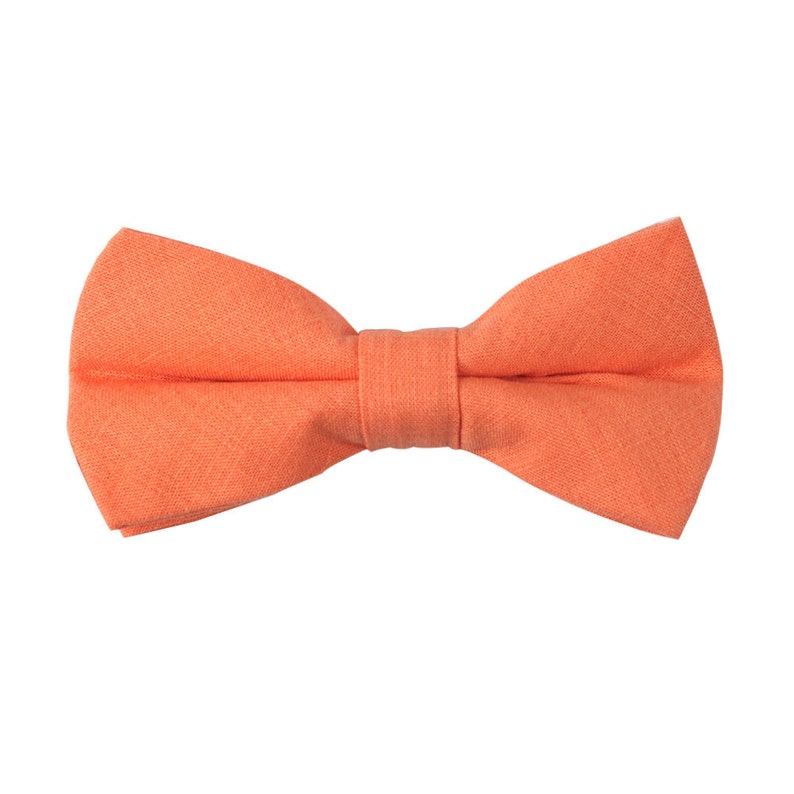 Orange Bow Tie Linen /& Cotton Bow Tie Mens Bow Tie Husband Gift Groomsmen Bow Tie Mens Gift for Dad Groomsmen Gift Groom Gift for Him