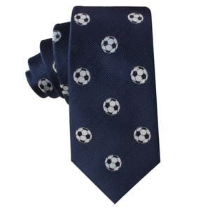 Soccer Football Fan Skinny Tie Mens Necktie | Soccer Ball Sports Tie | Birthday Gift for Him | Groomsmen Wedding Ties | Fathers Day Tie Work