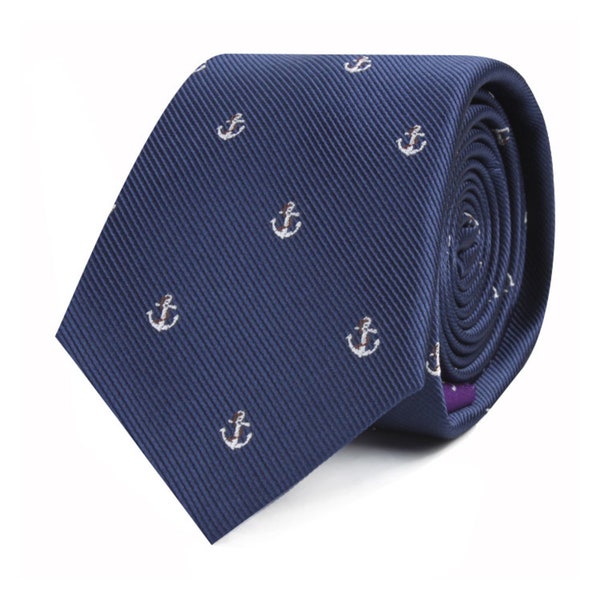 Ancre de marin Cravates pour lui | Voilier de course de voilier | Bateau nautique voile cadeau pour lui | Collègue de travail de yachting cravate pour lui