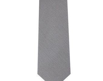 Grey Skinny Tie Cotton Slim Gray Tie Mens Tie Groomsmen Tie Wedding Ties for Men