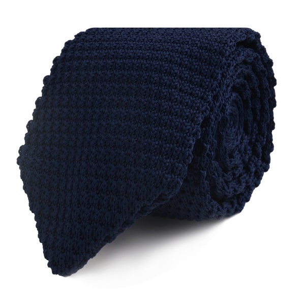 Blue Knit Tie Etsy