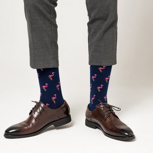 Pink Flamingo Groomsmen Wedding Socks Xmas Present for Dad Women Socks for Her Christmas Gift Socks image 10