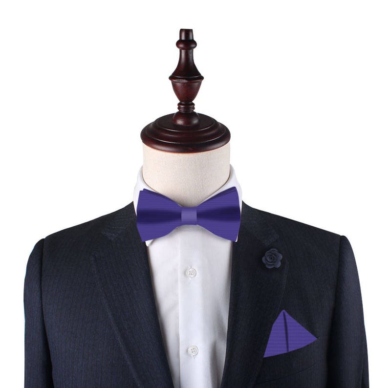 Classic Purple Bow Tie Mens Purple Bow Tie Husband Gift Groomsmen Bowtie Mens Gift for Dad Gift for Him Present for Husband