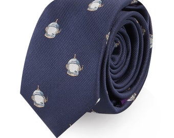 Spaceman Tie for Him | Astronaut Space Helmet Pilot Galaxy Gift for Men Tie for Him | Neckties for Men | Work Colleague Gift