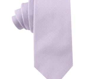 Lilac Tie Blush Purple Skinny Tie Mens Wedding Ties Lillac Cotton Necktie for Groomsmen | Husband Tie | Birthday Tie for Him | Tie for Dad