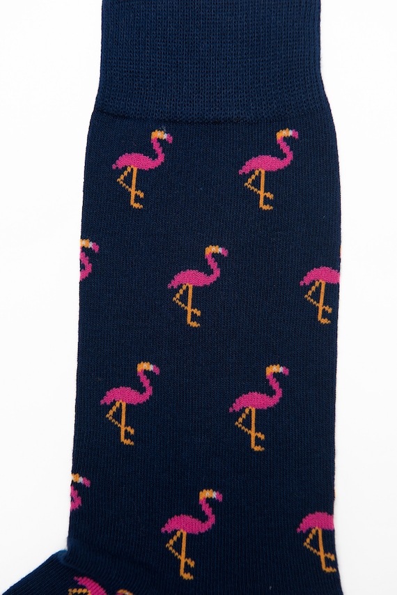 Leidingen een vuurtje stoken in de tussentijd Pink Flamingo Socks for Him Happy Fun Socks Animal Lover - Etsy