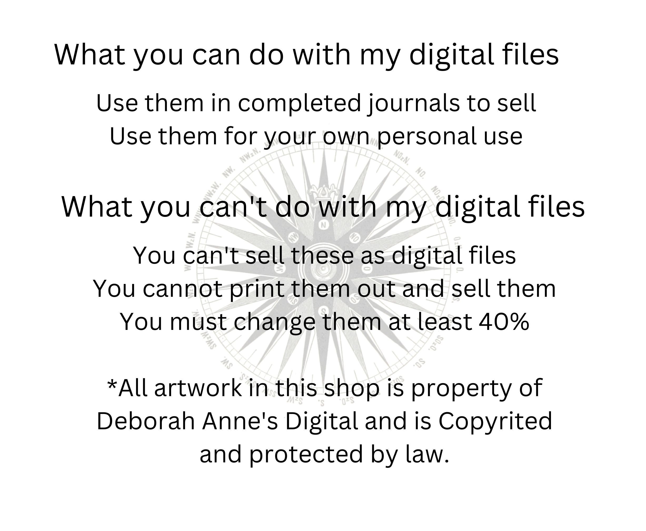 Digital Library Card Borrower Printable Junk Journal Scrapbooking Cards ...