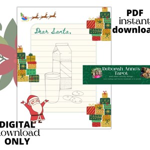 Carta a Papá Noel (PDF, tamaño carta de EE. UU.) imprimible digitalmente