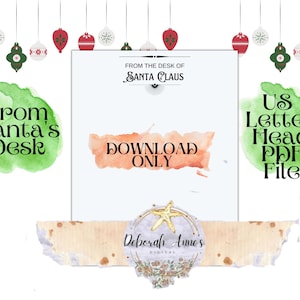 SOLO download digitale Carta intestata di Babbo Natale PDF 8,5X11 stampabile