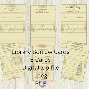 Cartes de scrapbooking pour emprunteur de cartes de bibliothèque numérique Journal imprimable indésirable Cartes de scrapbooking