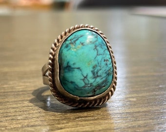 Vintage Native American Sterling Silver Turquoise Ring