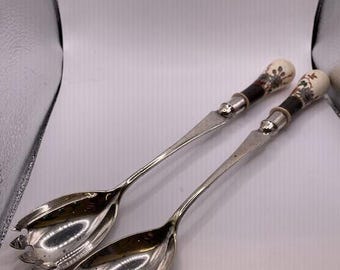 John Grinsell & Sons Pair of Silver Salad Servers