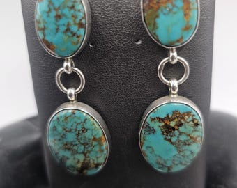 Turquoise Double Drop Sterling Silver Earrings