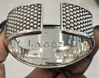 LAGOS Caviar Hinged Cuff