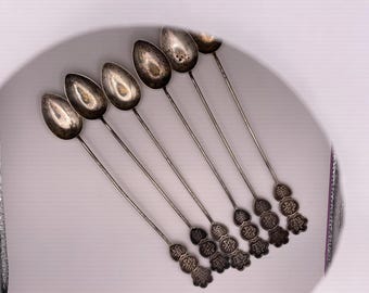 Silver Ice Tea Spoons, made in Hong Kong