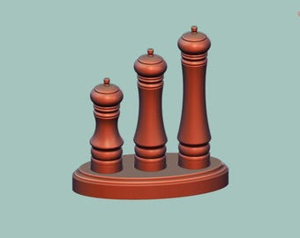 Salt and Pepper Grinders Set. Dollhouse 1:12 Scale Miniature . STL Files for 3D Printing. Digital download