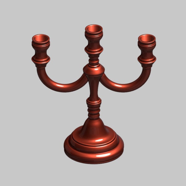 3 arm candelabra. Dollhouse 1:12 Scale Miniature . STL Files for 3D Printing. Digital download