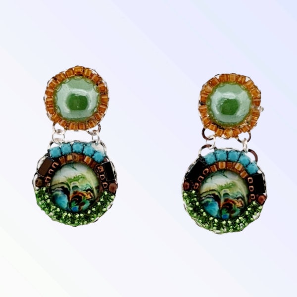 Earrings Crystal MOSAIC COLLECTION. Boho style. Ayala Bar style.