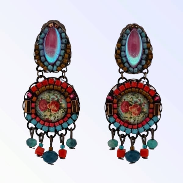 Crystal MOSAIC COLLECTION Earrings. Boho style. Ayala Bar style.