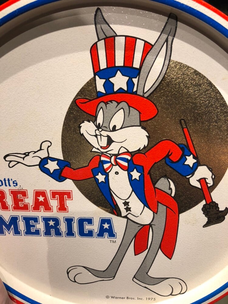 4th Of July Serving Tray Bugs Bunny Tin Tray American Flag Etsy